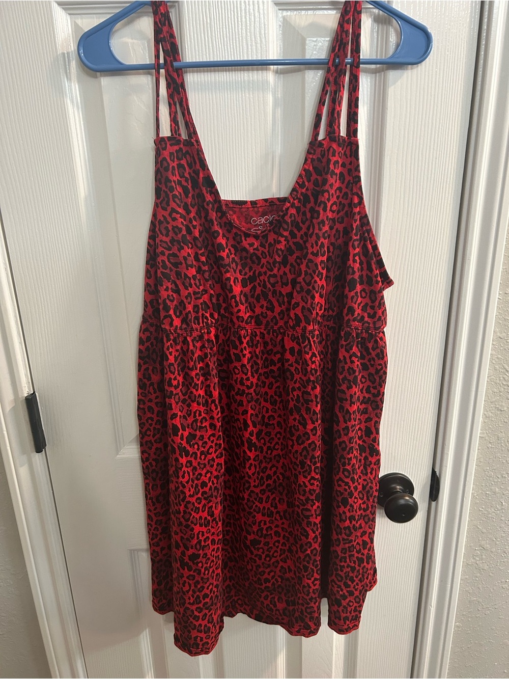 Cacique black and red leopard print chemise nightgown size plus 22/24 sleepwear